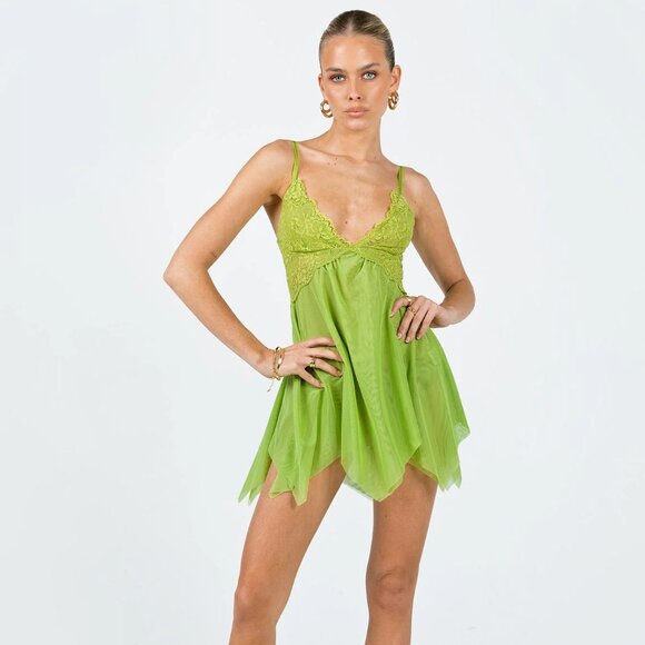 NWT Princess Polly Tinker Mini Dress in Green, 6 - Picture 1 of 14